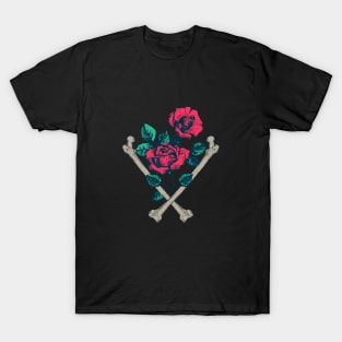 Cross Bones And Roses T-Shirt